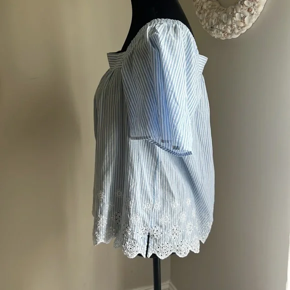 NWOT: Loft Eyelet Square Neck Peasant Top | M - Picture 8 of 16